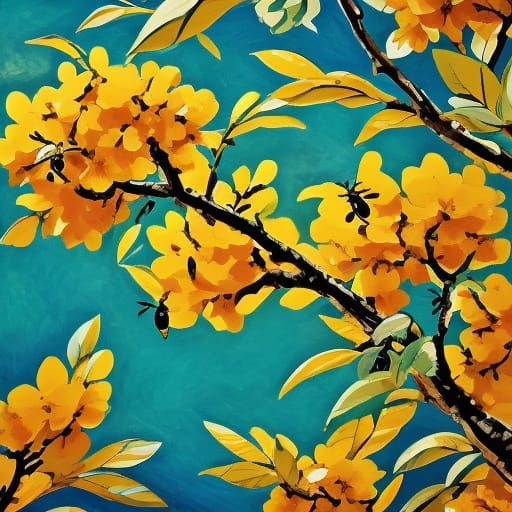 Ripe Yellow Mango in Golden Hour Glow