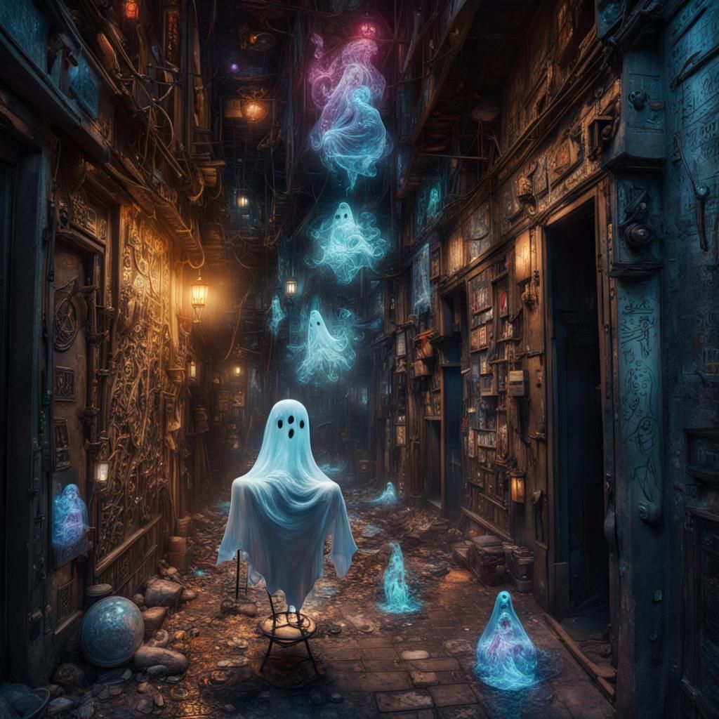 dark ghost alley - AI Generated Artwork - NightCafe Creator