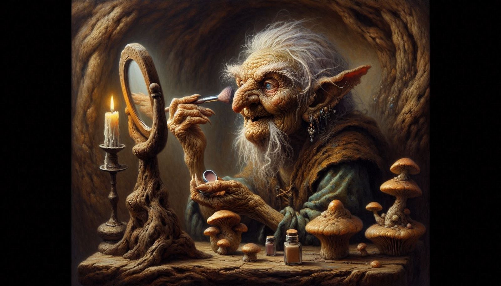 Making herself beautiful