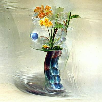 Glass vase with flowers and water