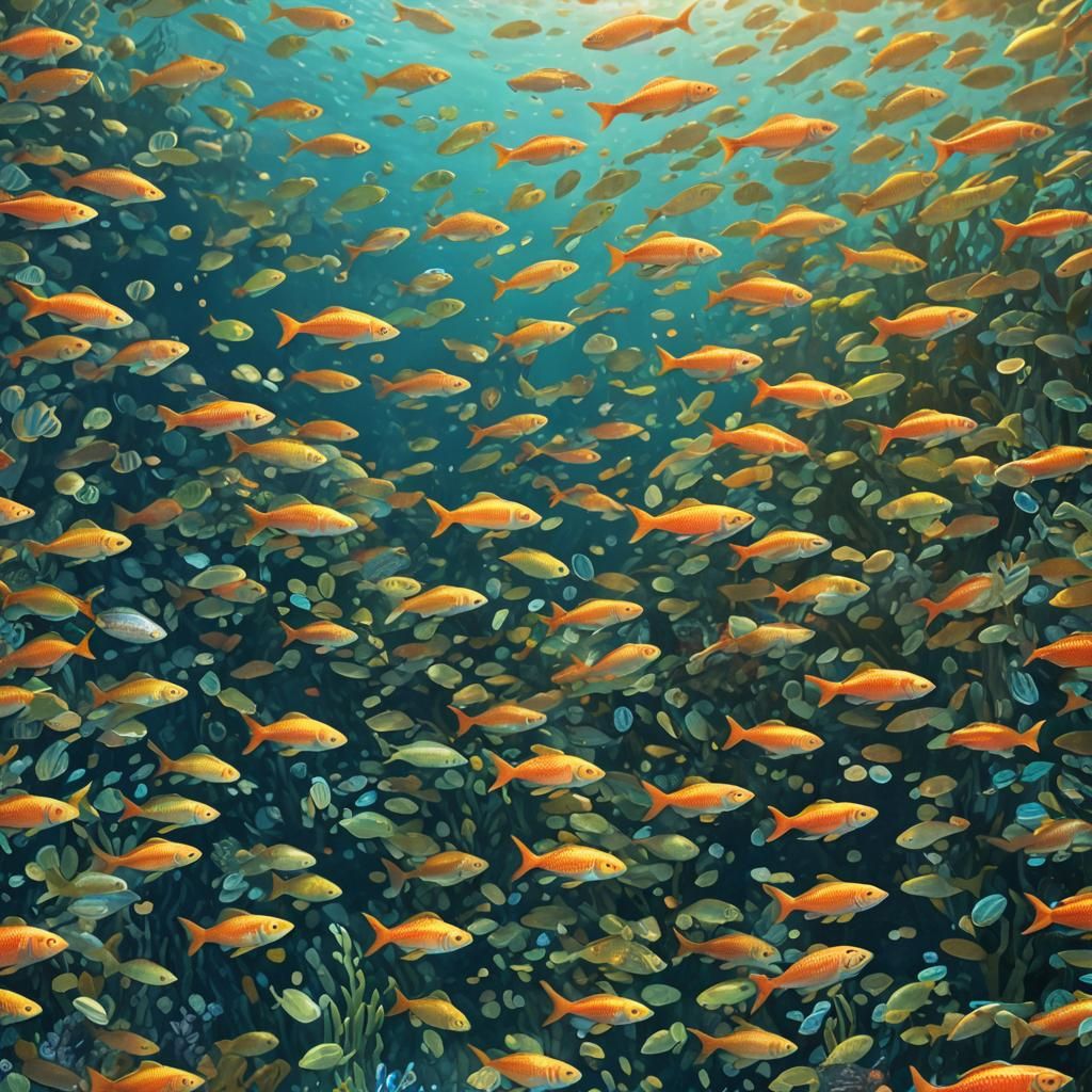 Lush Ocean Scene with Fish in a Fantasy Style