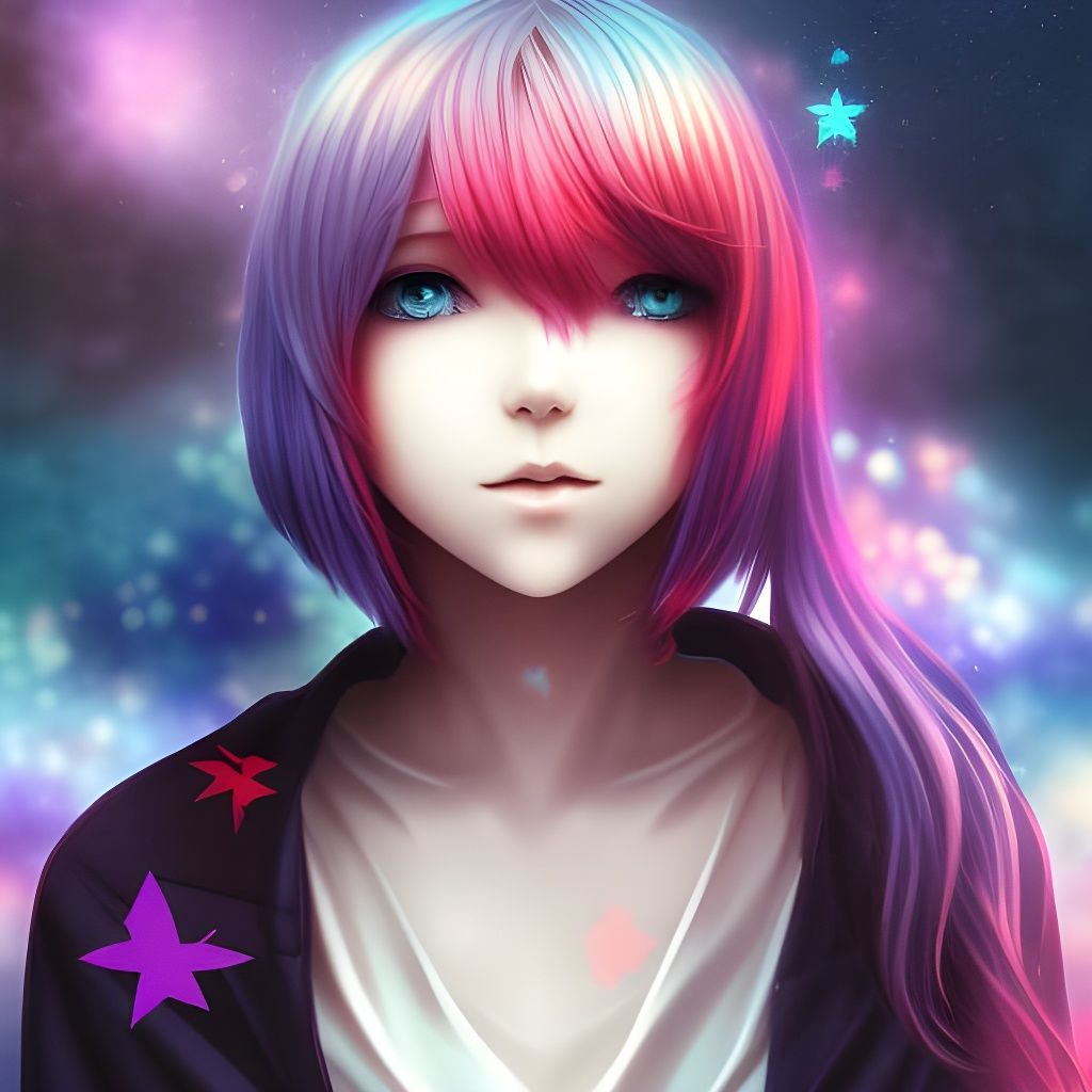 Cosmic Glass Tokyo ghoul beautiful girl holding star, distin...