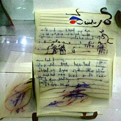 A story handwritten by an artist