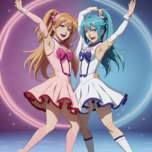 anime girls dancing AI Generated Artwork NightCafe Creator