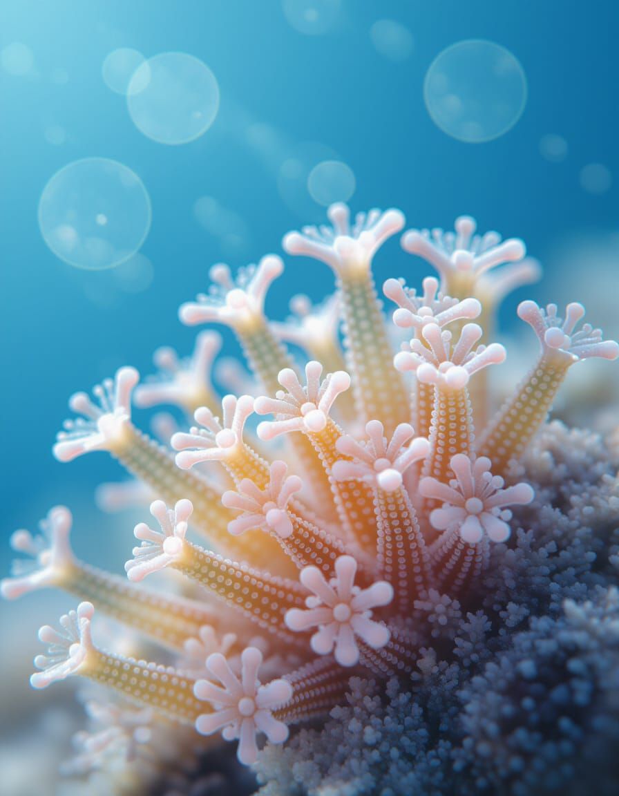 “Tiny pulses of light, breathing in rhythm beneath the tide....