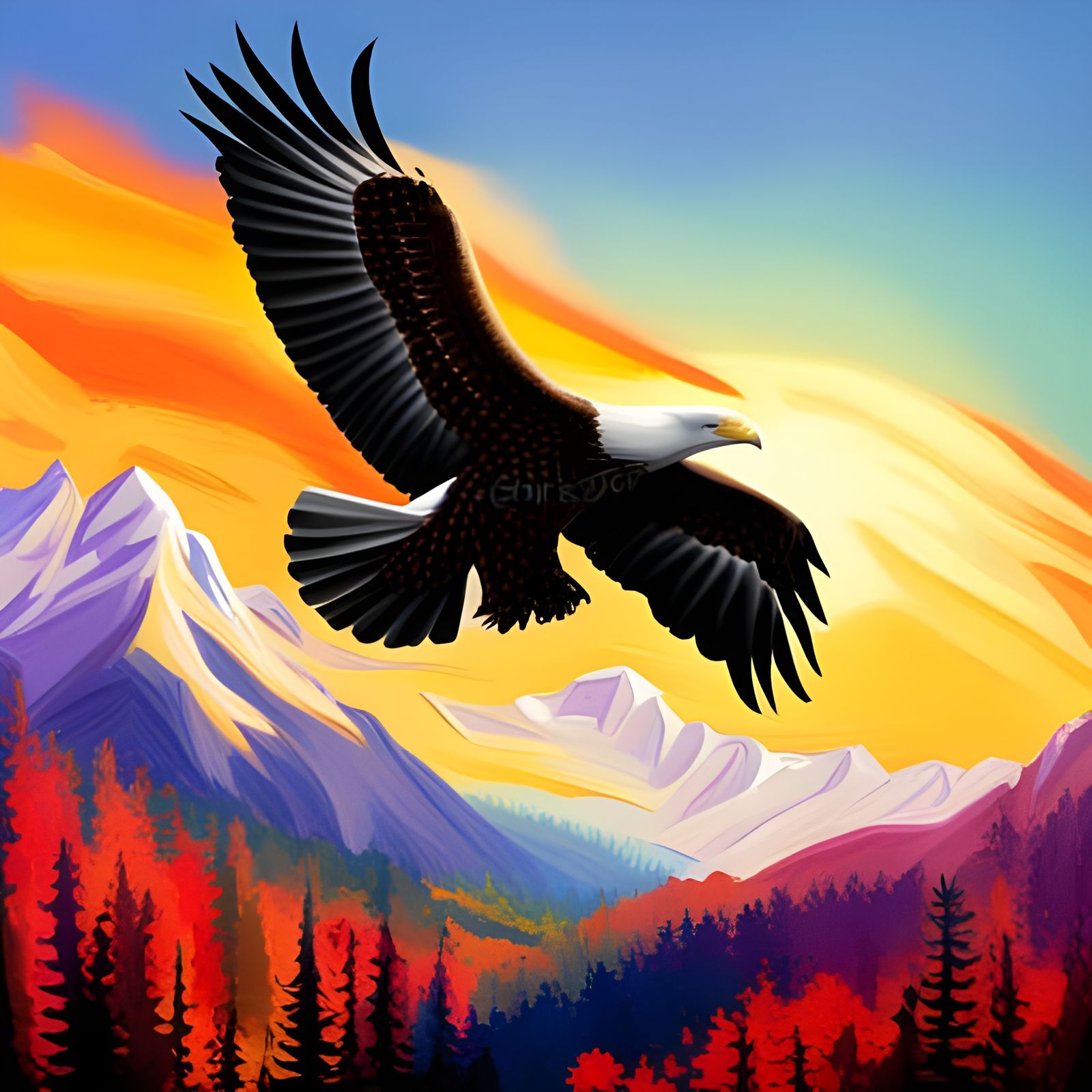 Soaring Eagle AI Generated Artwork NightCafe Creator