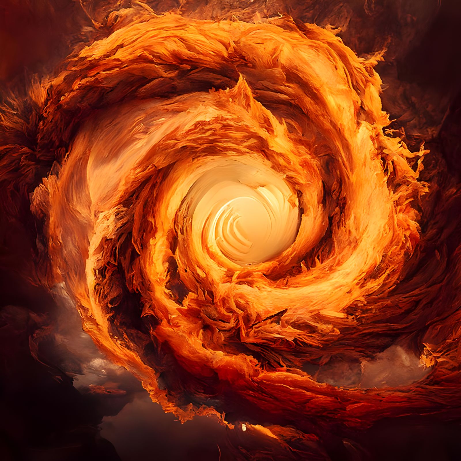 Raging Fire Tornado Vortex in Volumetric Lighting