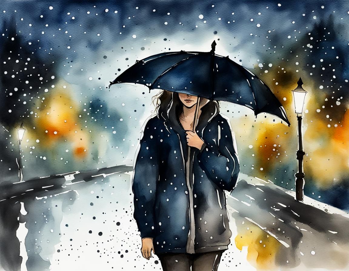 mujer en la noche