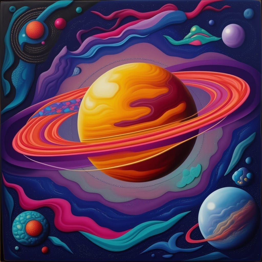 <lora:QUIRKY QUILT:1.0> Planets