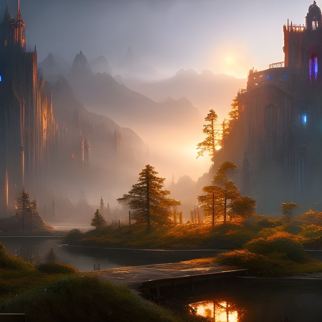 Cliffs Castle: Hyperdetailed Dark Fantasy Digital Art