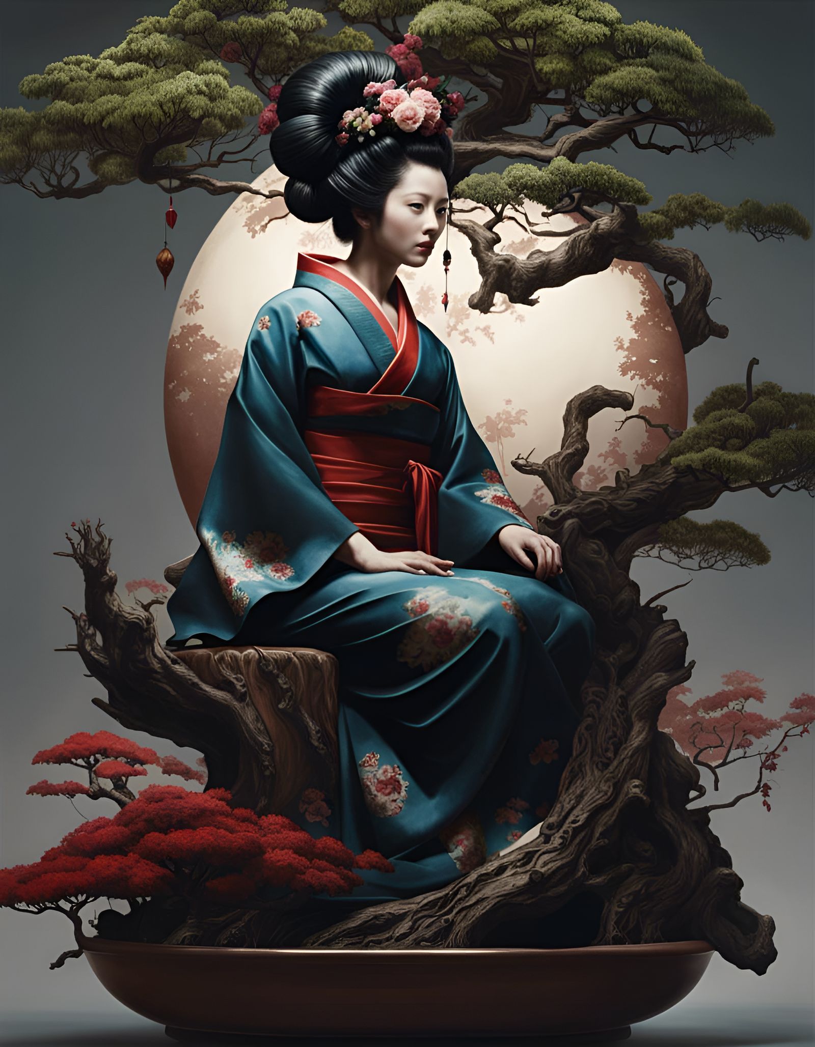 woman and tree  by @Krawuzzn