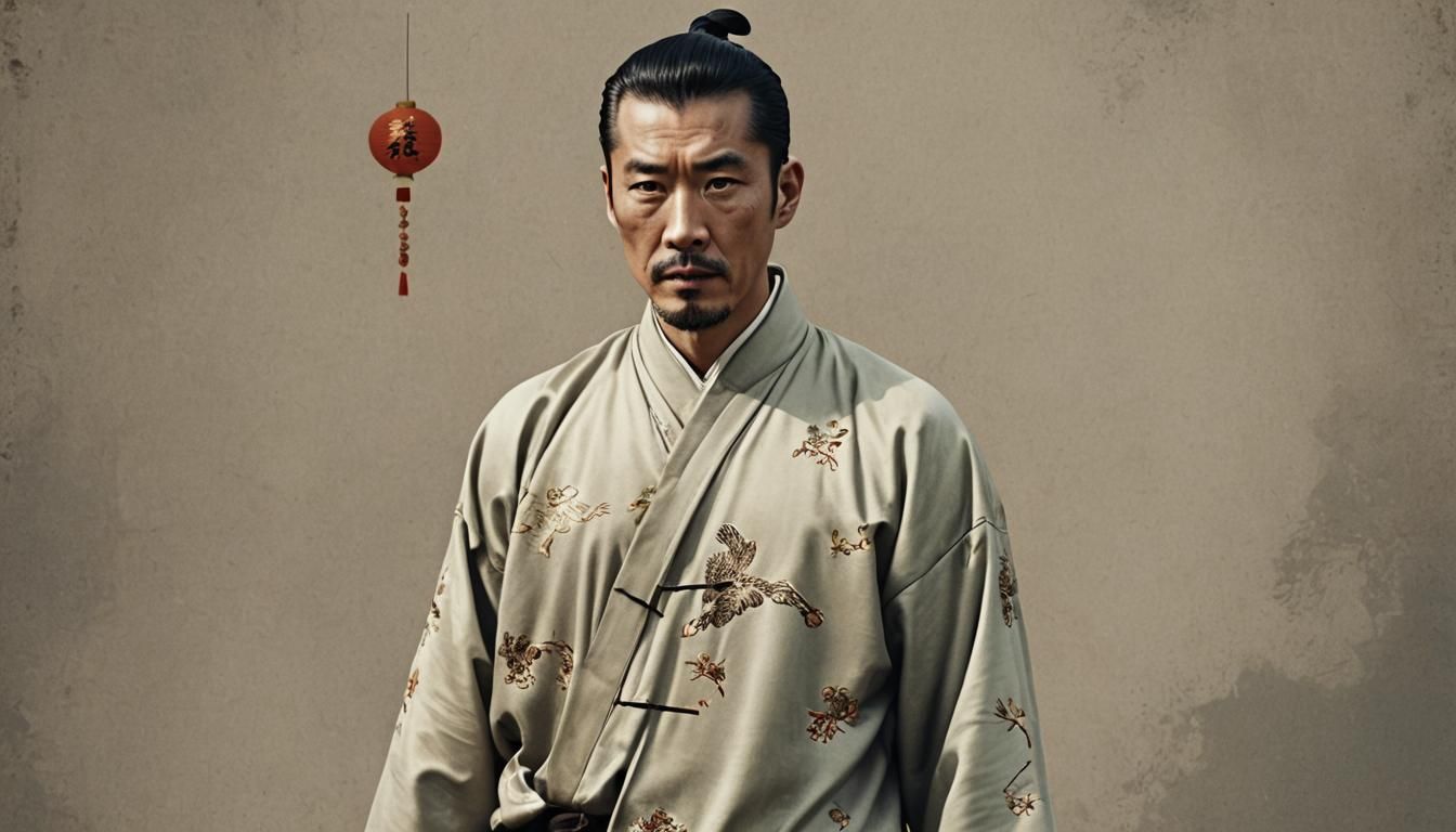 Man in Chinese clothing, movie style