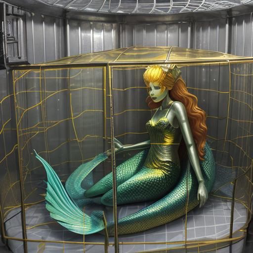 Mermaid inside a Faraday cage - AI Generated Artwork - NightCafe Creator