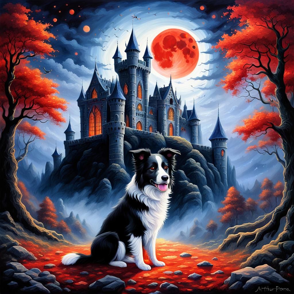 Ancient gothic castle (blood moon)
