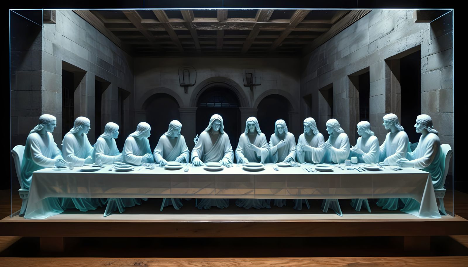 Last Supper holographic ghostly sculpture  by @Budgie