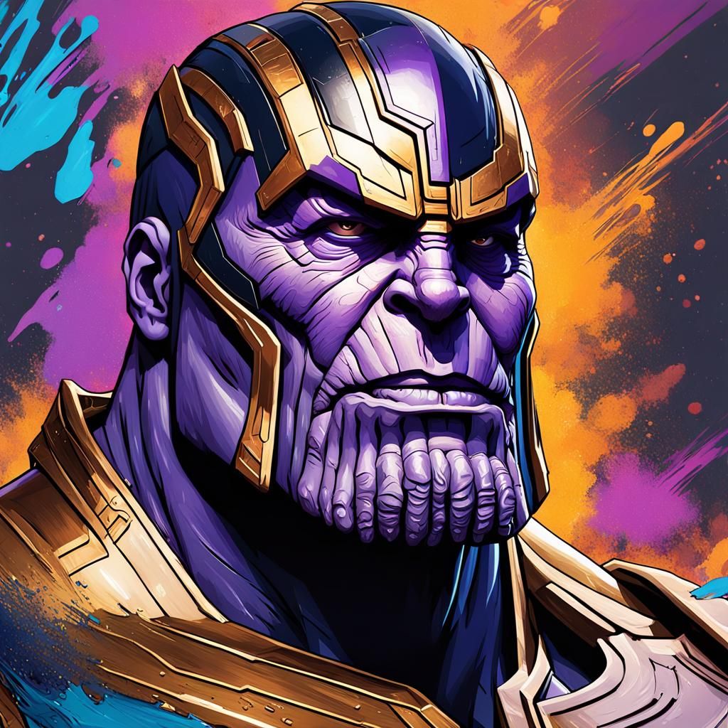 thanos head and shoulders portrait, 8k resolution concept ar...