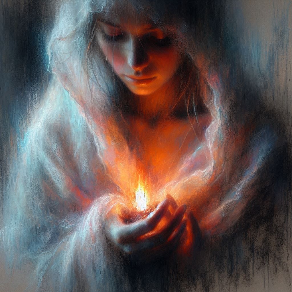 woman with candle