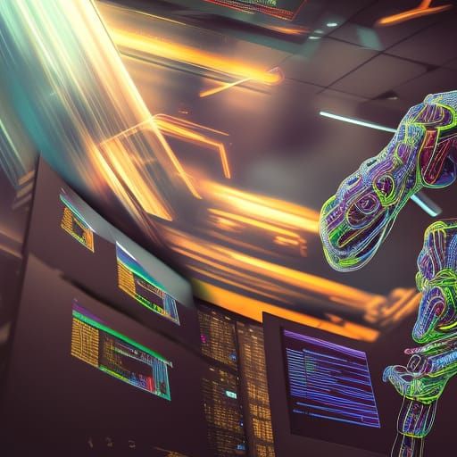 Sentient AI Materializes And Extends It's Holographic Hand O...