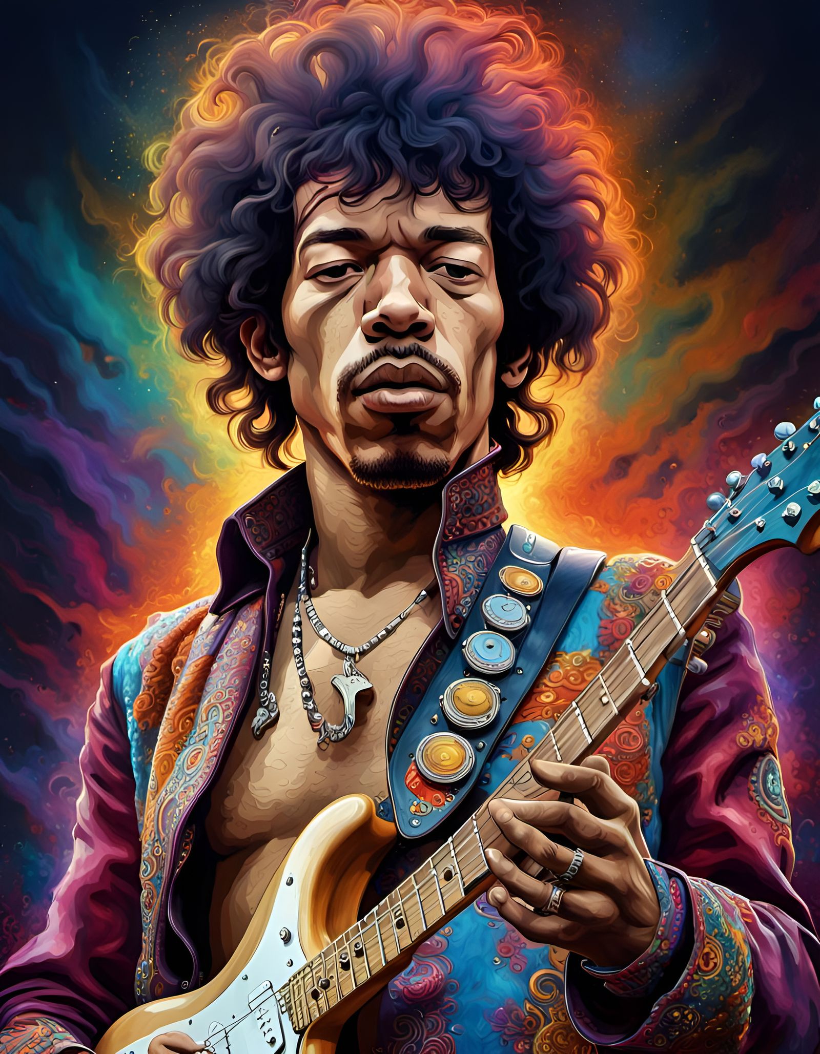 Jimi Hendrix … - AI Generated Artwork - NightCafe Creator