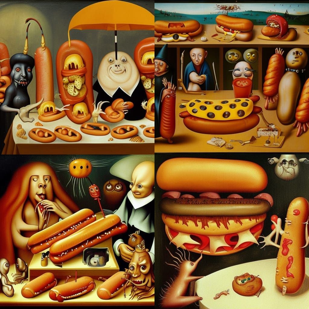 Hellish hot dog stall at the demonic theme park 🌭