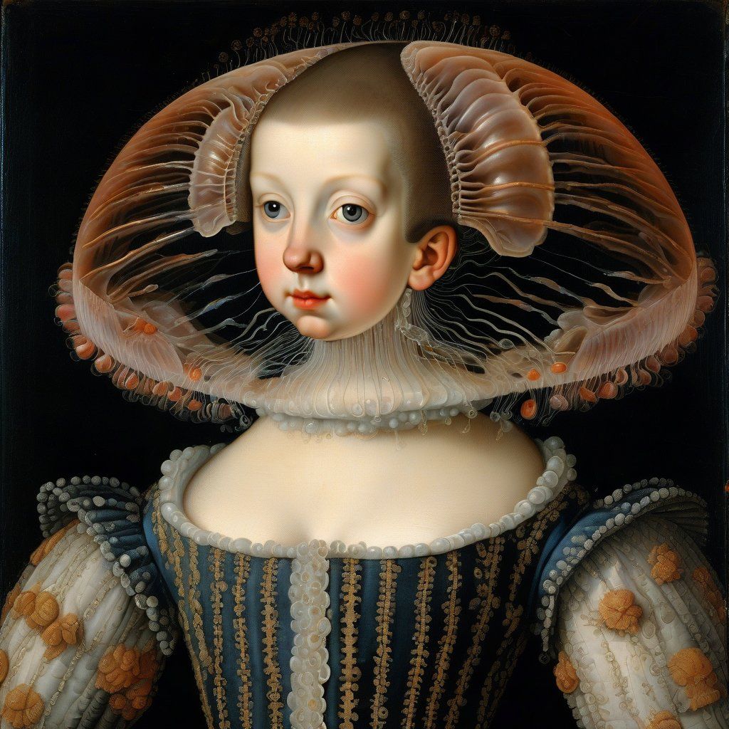 Jellyfish girl portrait.