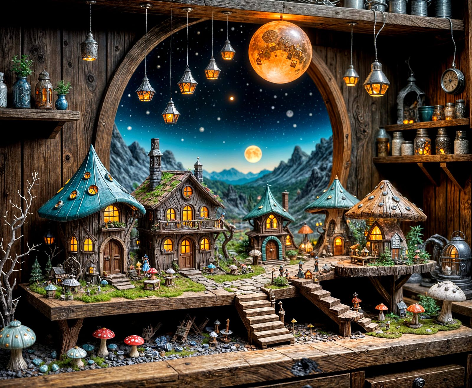 Fairy village by the pantry window.  by @Lost in the wilderness