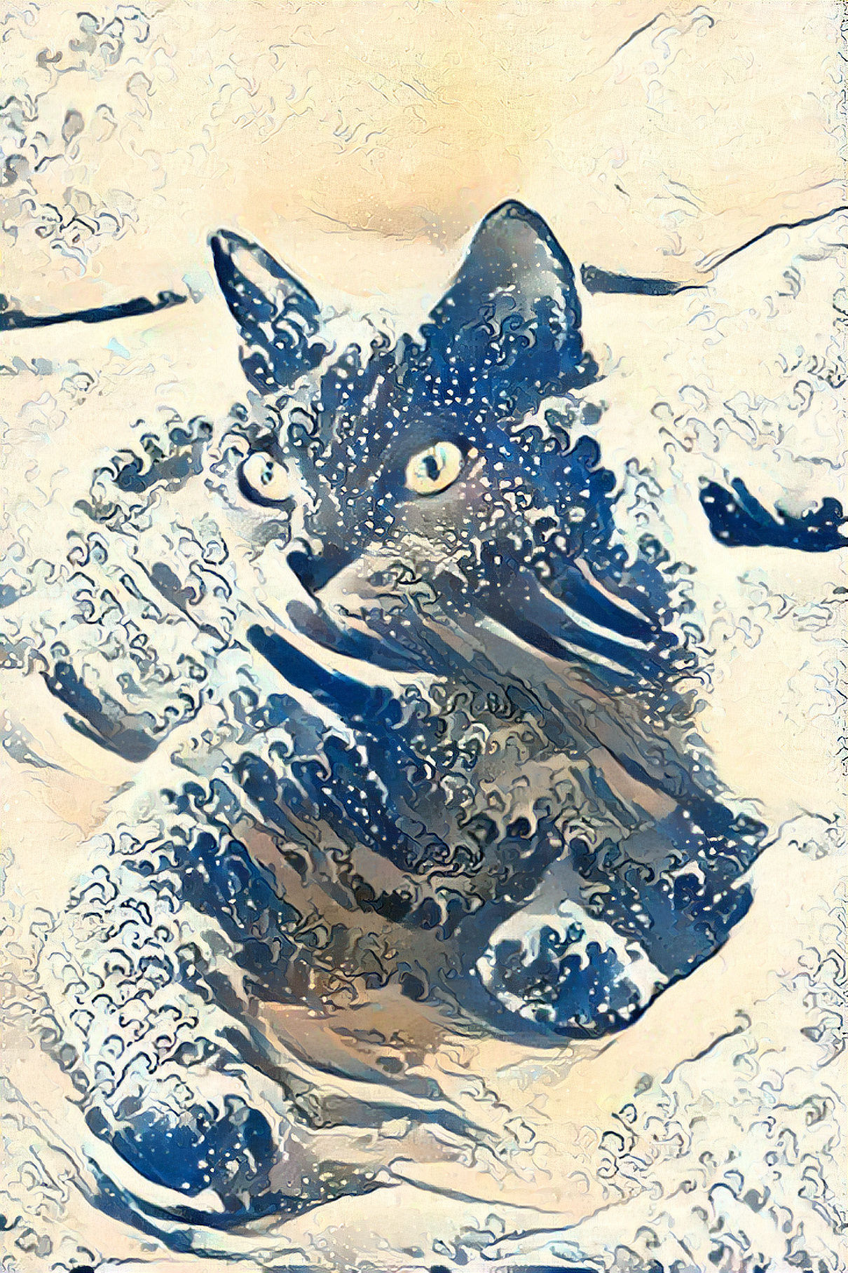 Fish are jumping and the wave is high