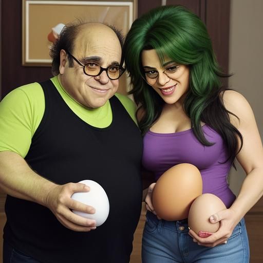 danny devito handing an egg to shehulk