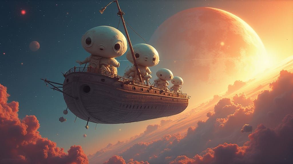 A family of aliens on vacation 