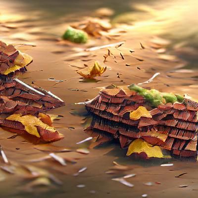 Crunchy leaves on an autumn day
