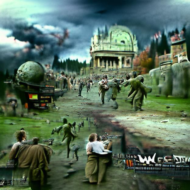 World war zombies detailed matte painting