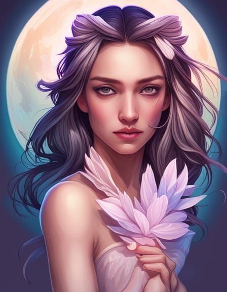 Asian Moon goddess - AI Generated Artwork - NightCafe Creator