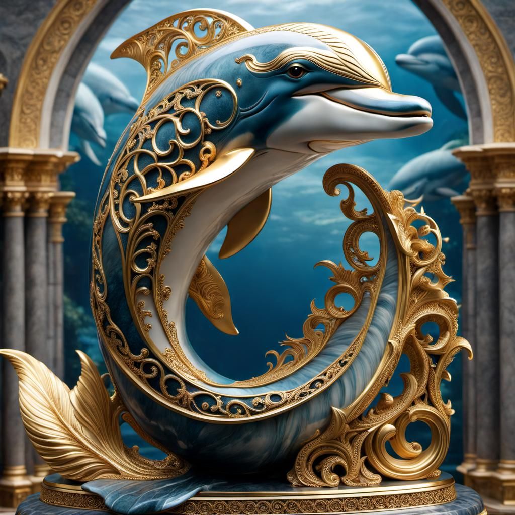 Dolphin Statue - Ai Generated Artwork - Nightcafe Creator