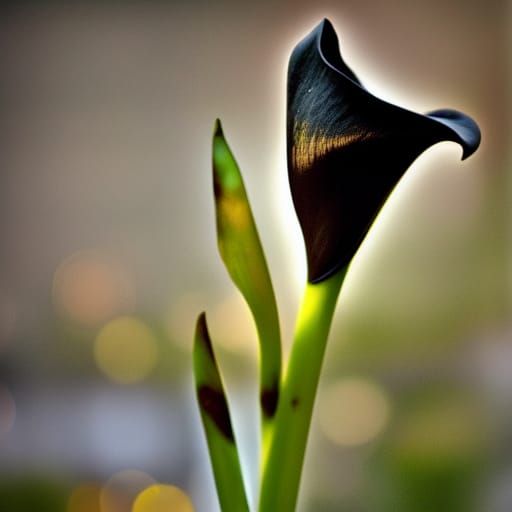 black Calla Lily Professional photography, bokeh, natural li...