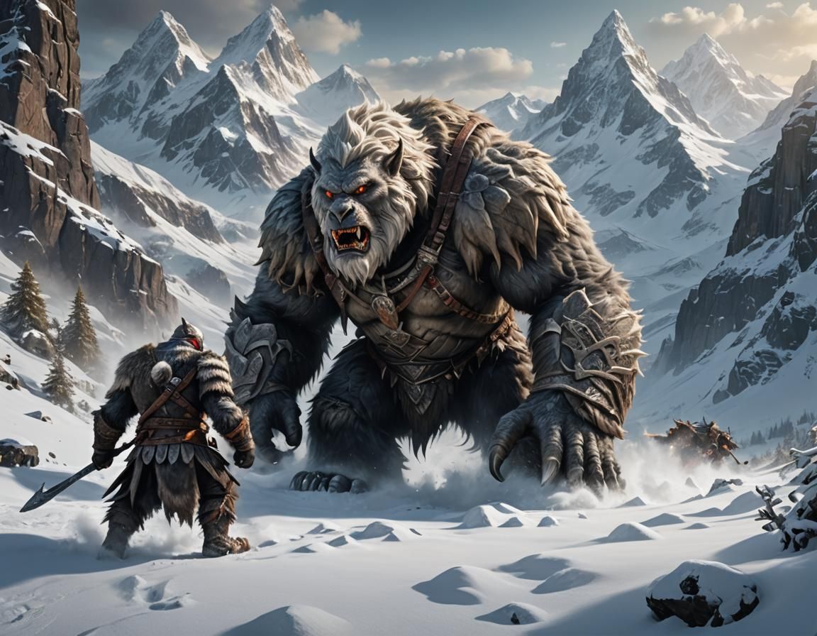 A Yeti guard in the frozen mountains  by @forge4ward