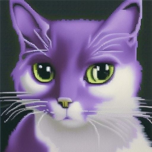 a purple cat in 8Bit pixel art - AI Generated Artwork - NightCafe Creator