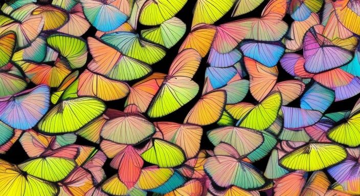 Papillons multicolores . Couleurs lumineuses brun et métal ,...