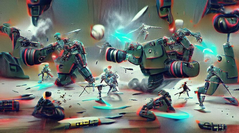 Robo War in sci-fi setup trending on Artstation and is digit...