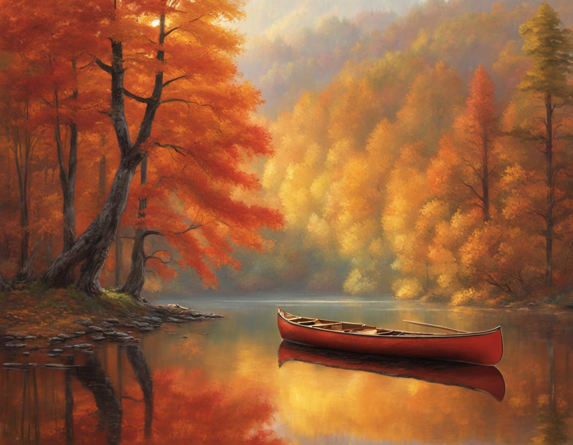 Abandoned canoe adrift