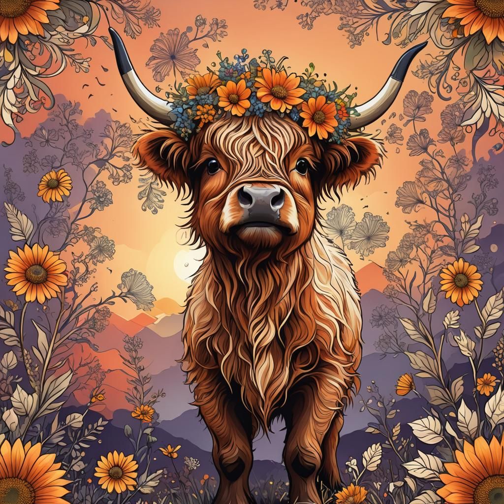 highland cow art
