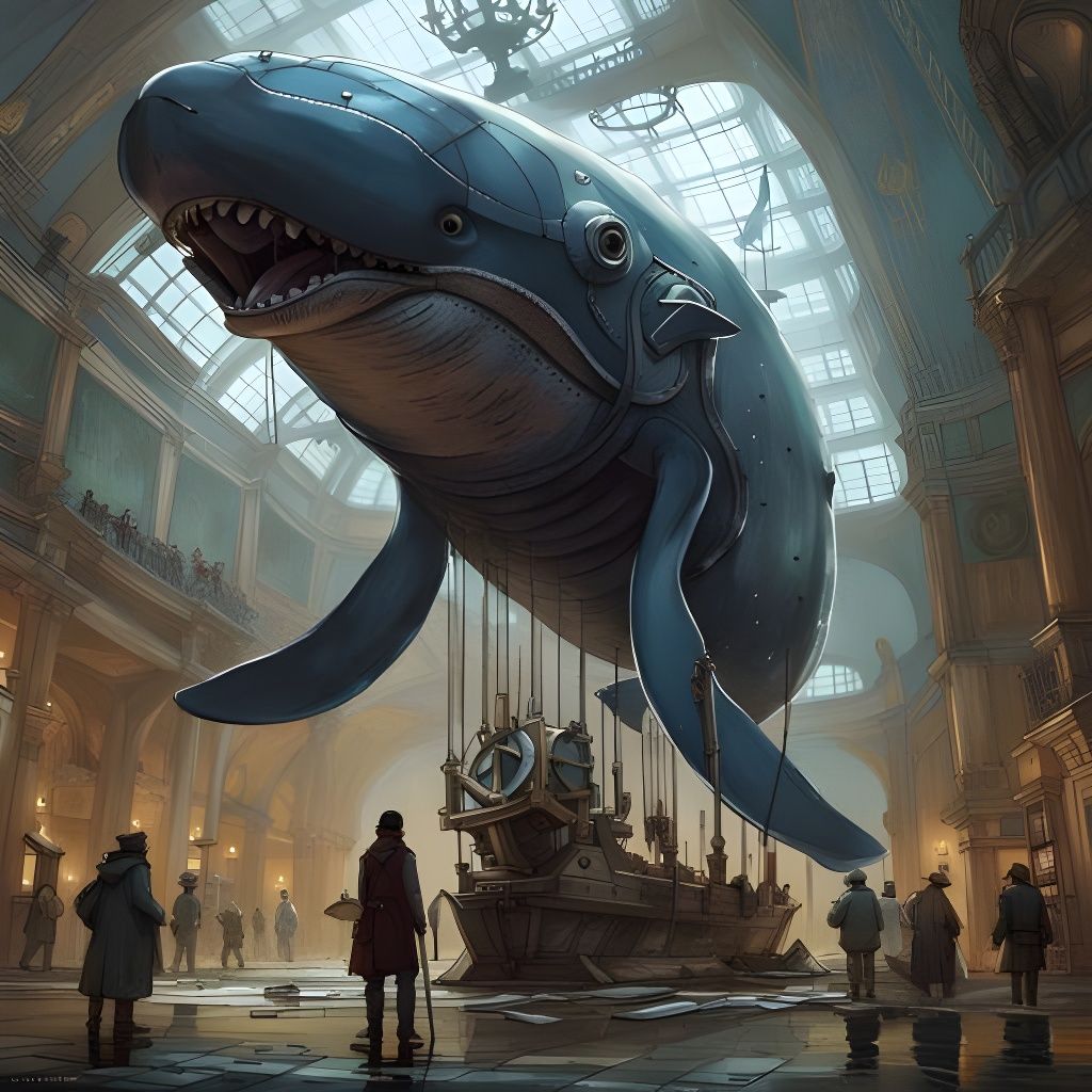 Are whales bigger than a ship? - AI Generated Artwork - NightCafe Creator