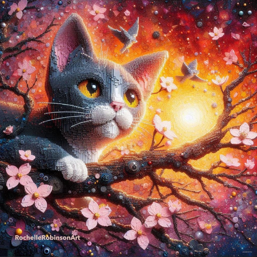 Cat Perched In A Dog Wood Tree