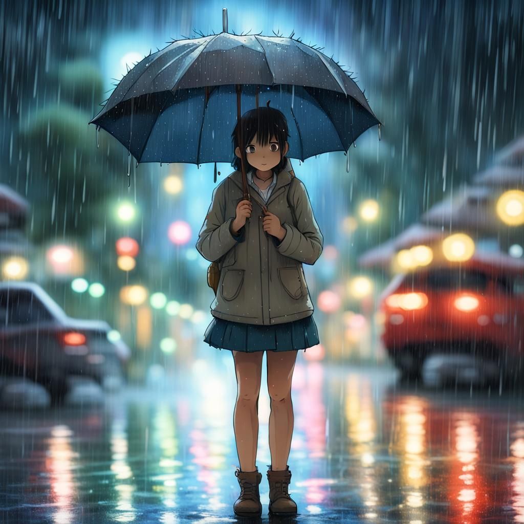 Standing in the Rain - AI Generated Artwork - NightCafe Creator