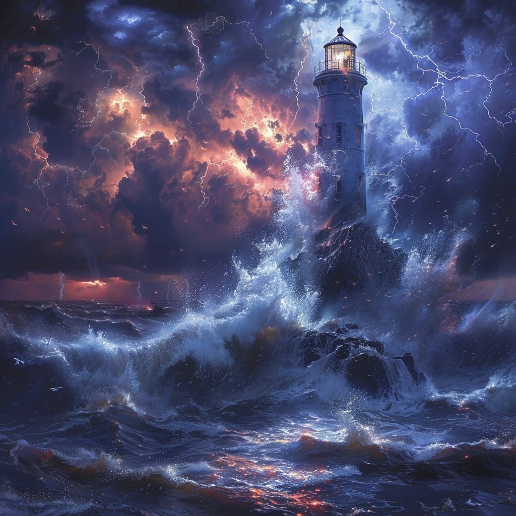 Lighthouse in a Storm