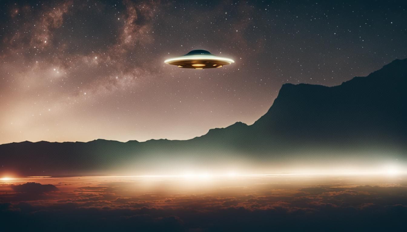 UFO flying over the desert