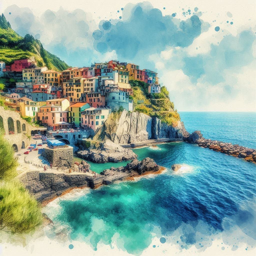 Costa Italiana _Aquarela