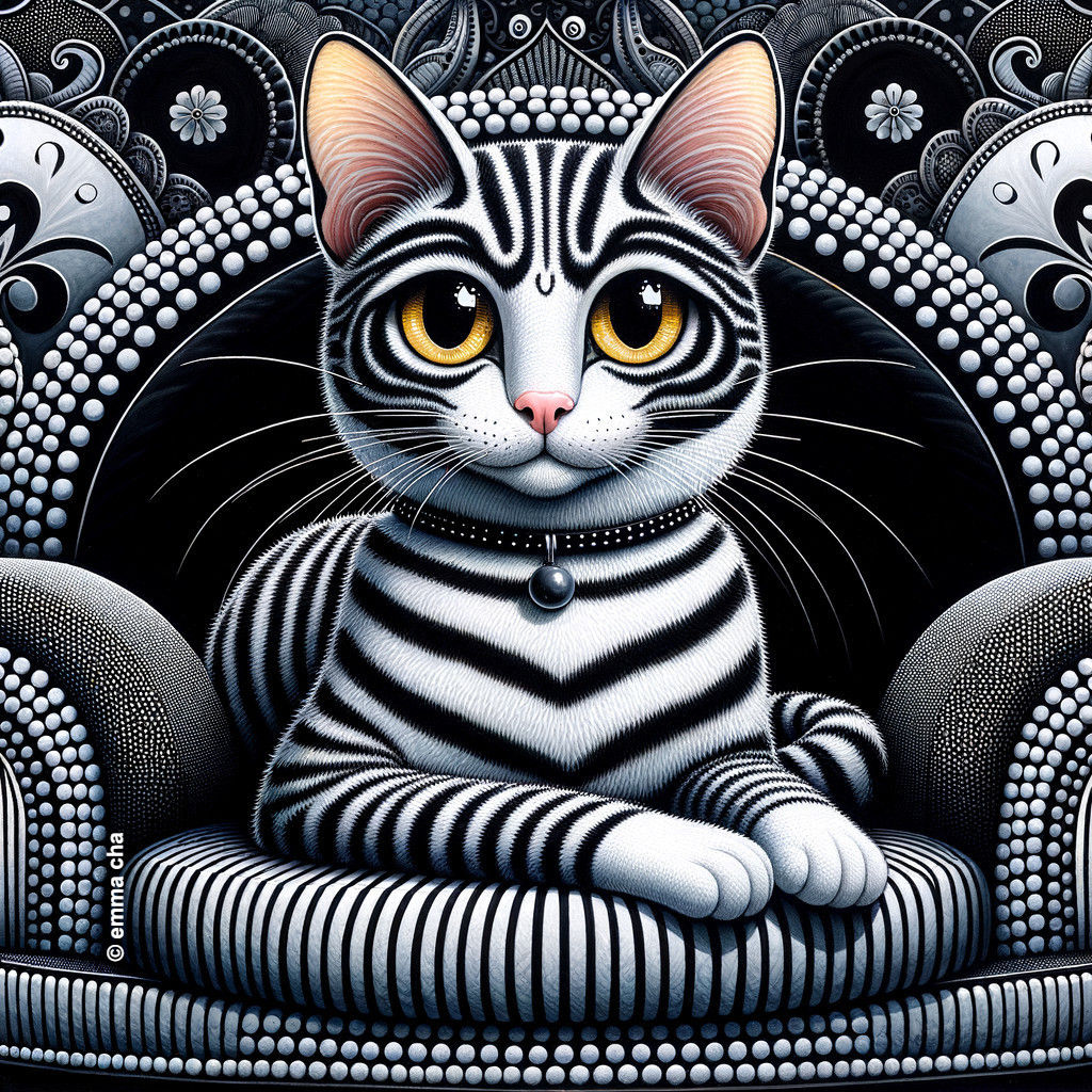 Black, white and zebra... with 2 inevitable yellow spots