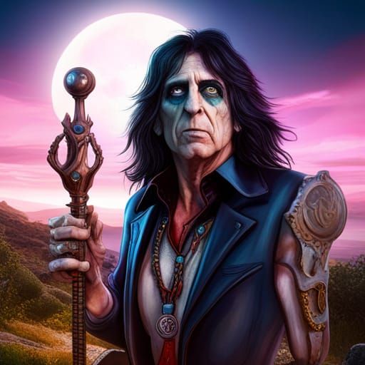 Alice Cooper retrato hiperrealista