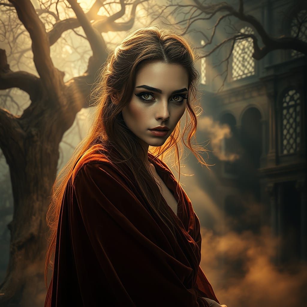 Mystical Dreamworld Goddess in Velvet Attire