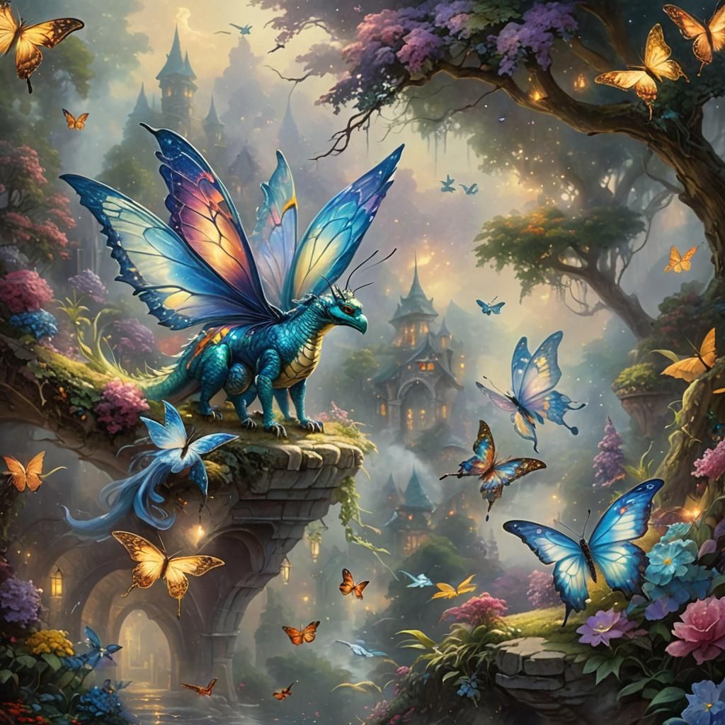 Butterfly dragon loving and delicate breathe